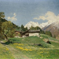 Rural house at the base of Alps